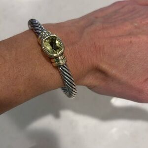 David Yurman cable bracelet with stone